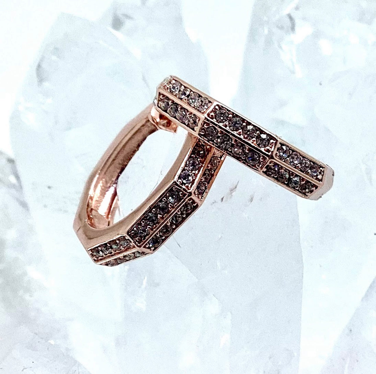 Octagon Crystal Earrings