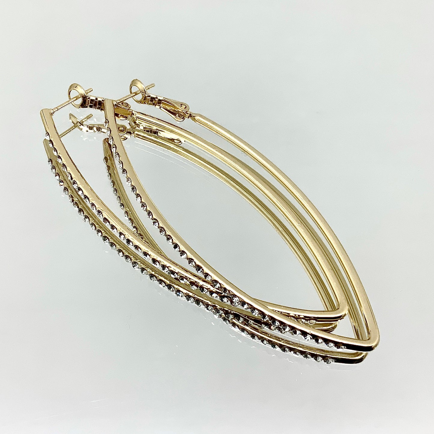 Premium Crystal Large V Shape Earrings