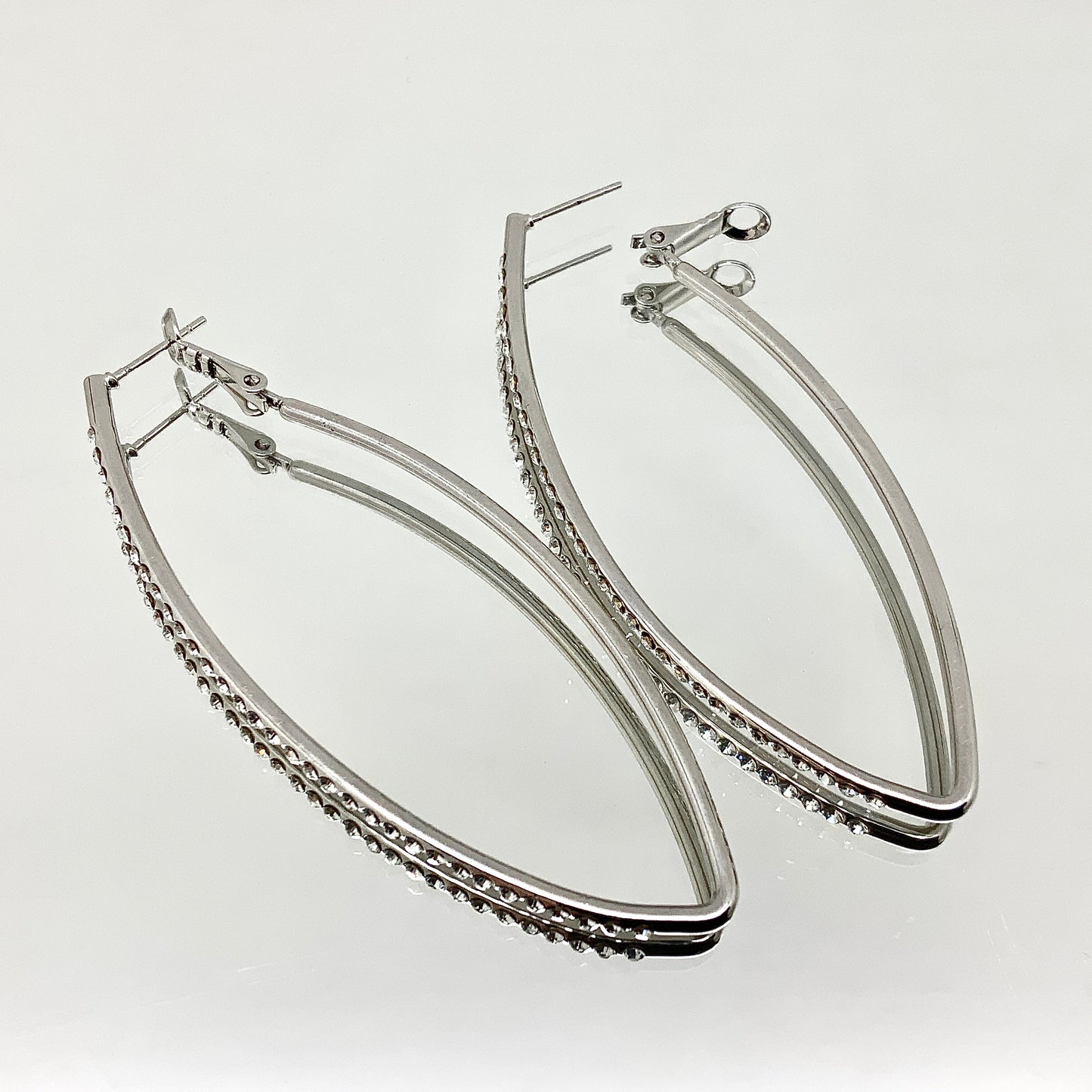 Premium Crystal Large V Shape Earrings