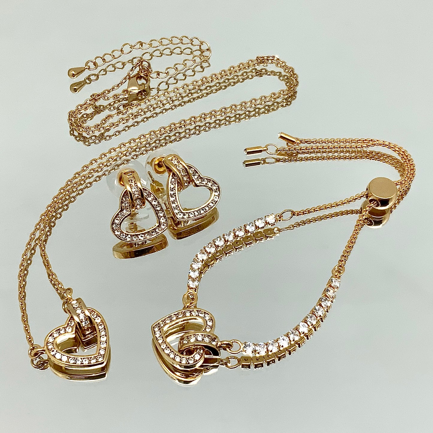 Floating Heart Crystal Set
