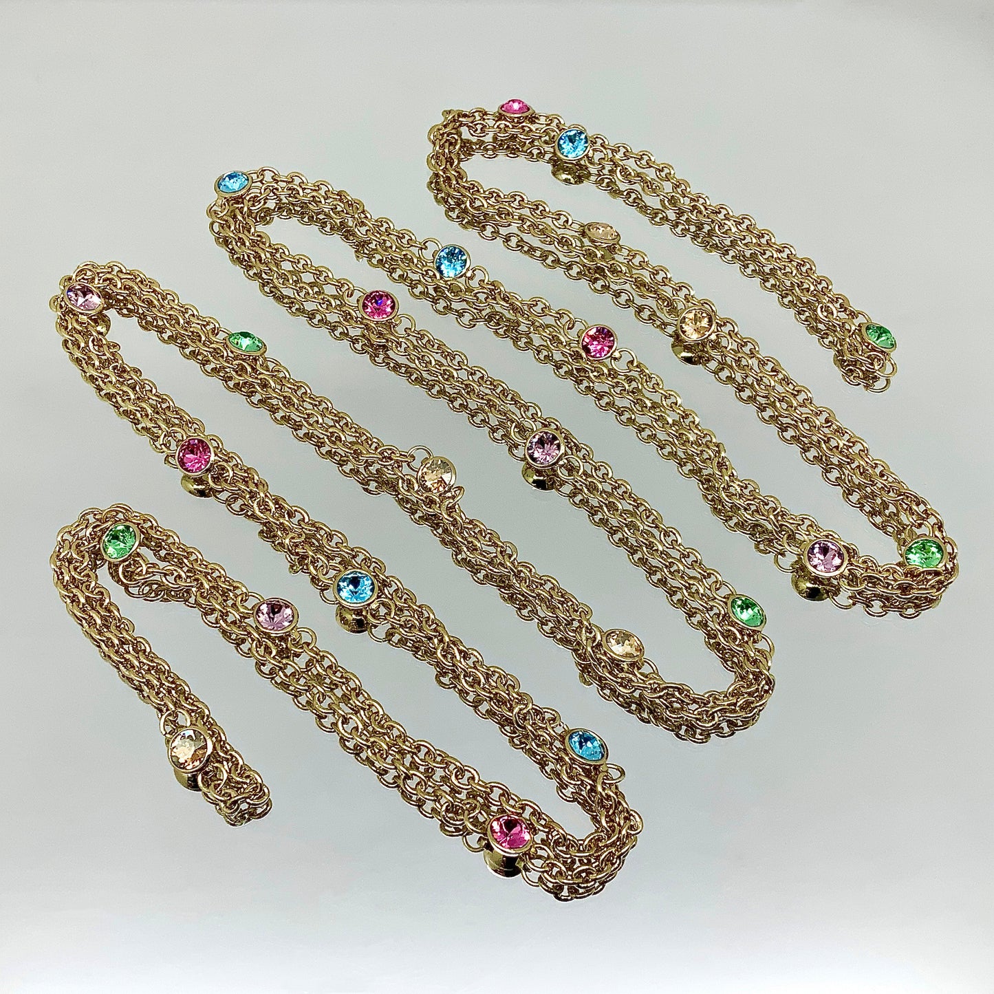 Premium Crystal Long Link Chain Set