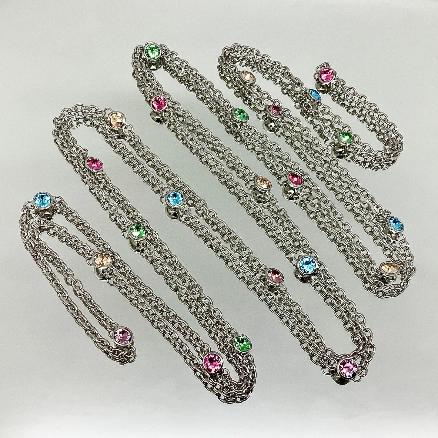 Premium Crystal Long Link Chain Set