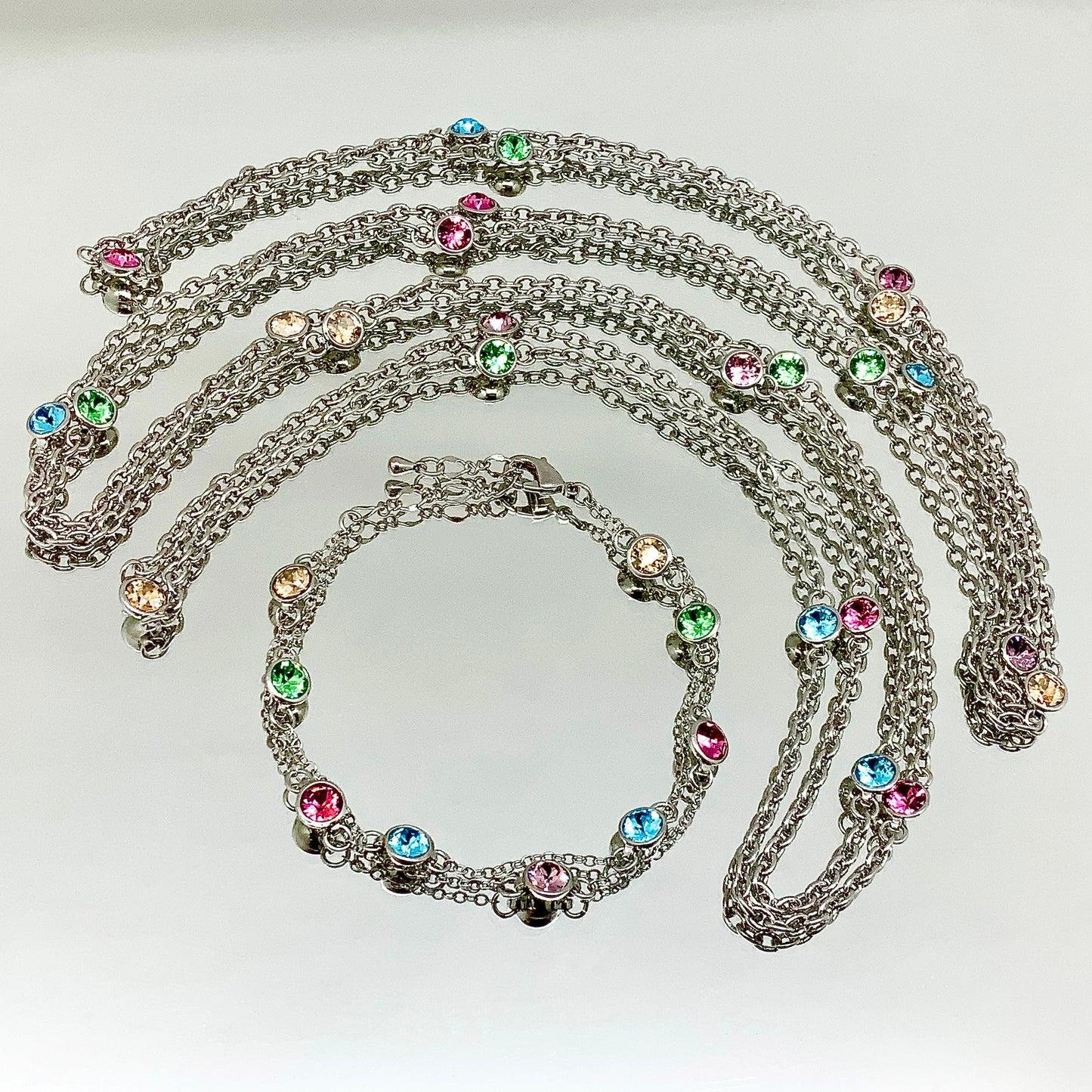 Premium Crystal Long Link Chain Set