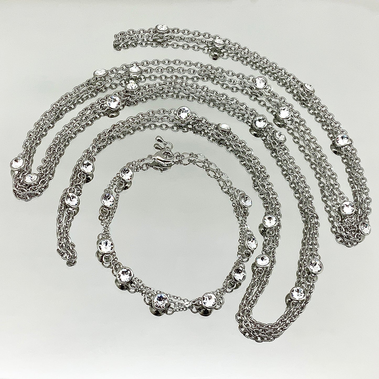 Premium Crystal Long Link Chain Set