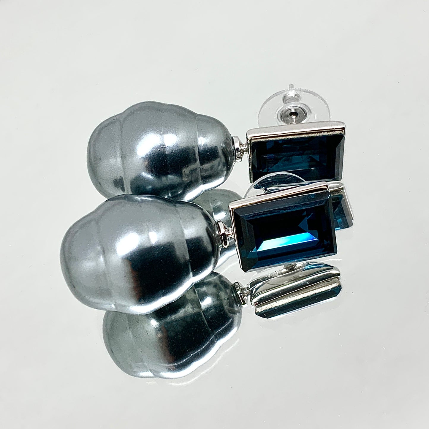 Step Cut Pearl Earrings