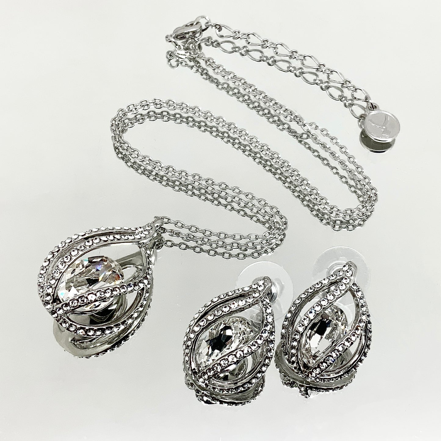 Teardrop Shape Oval Crystal Set
