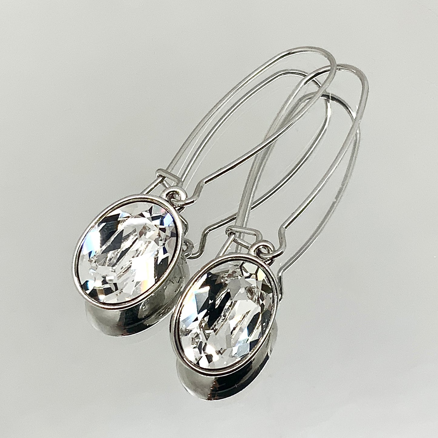 Oval Cut Crystal Earrings