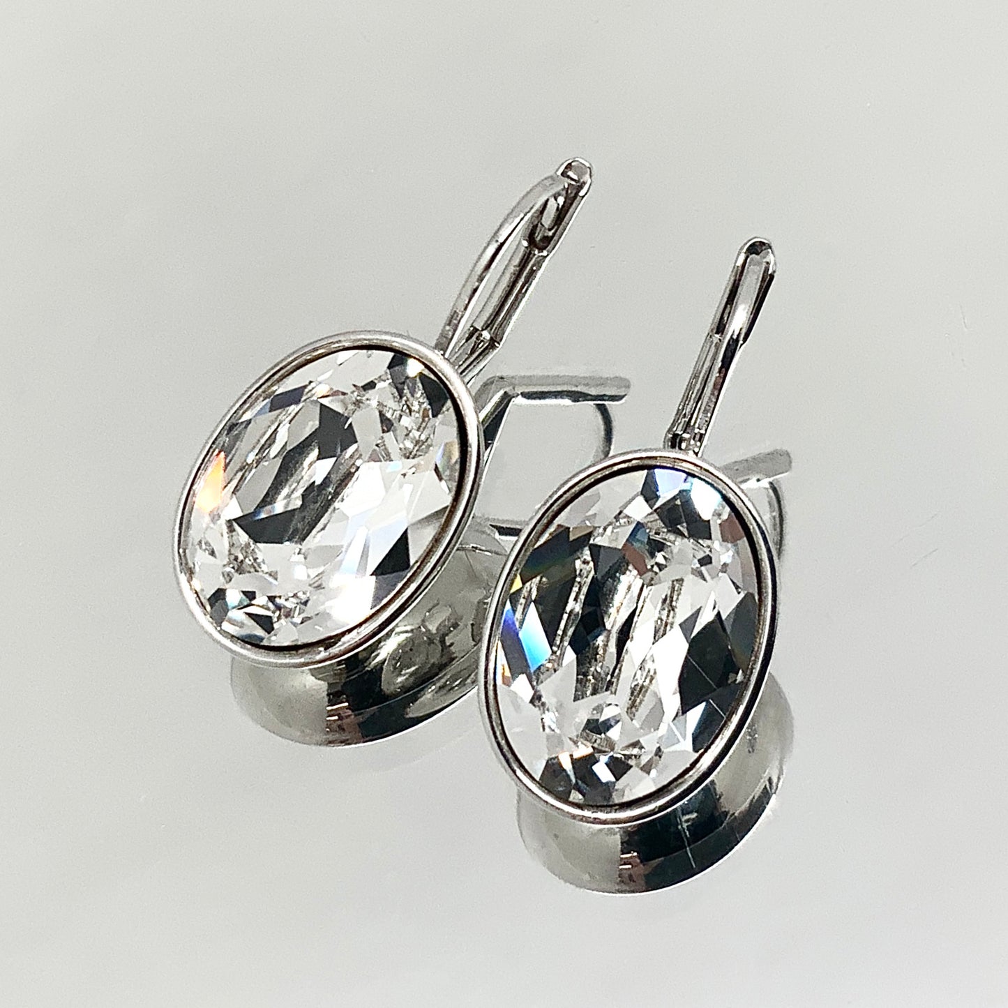 Oval Cut Crystal Earrings
