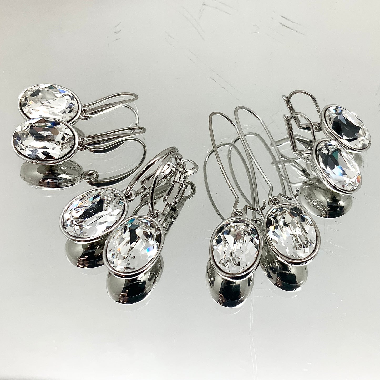 Oval Cut Crystal Earrings