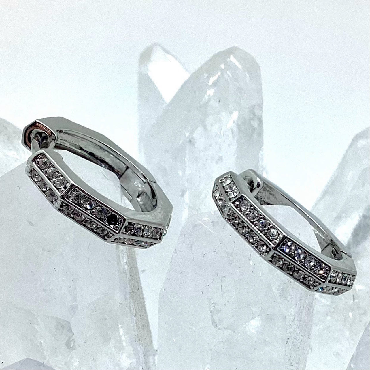 Octagon Crystal Earrings