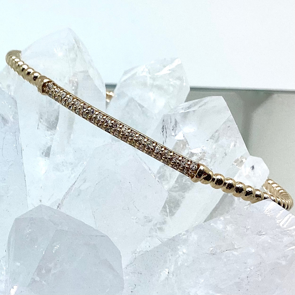 Thin Crystal Cuff Bracelet