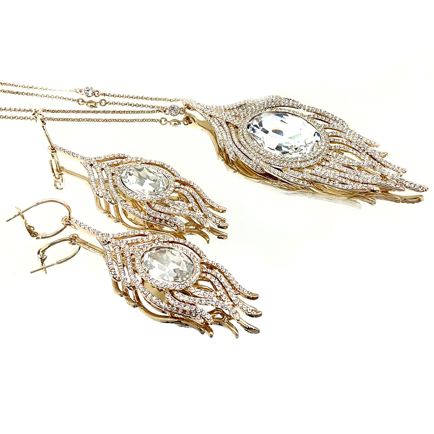 Small Feather Oval Crystal