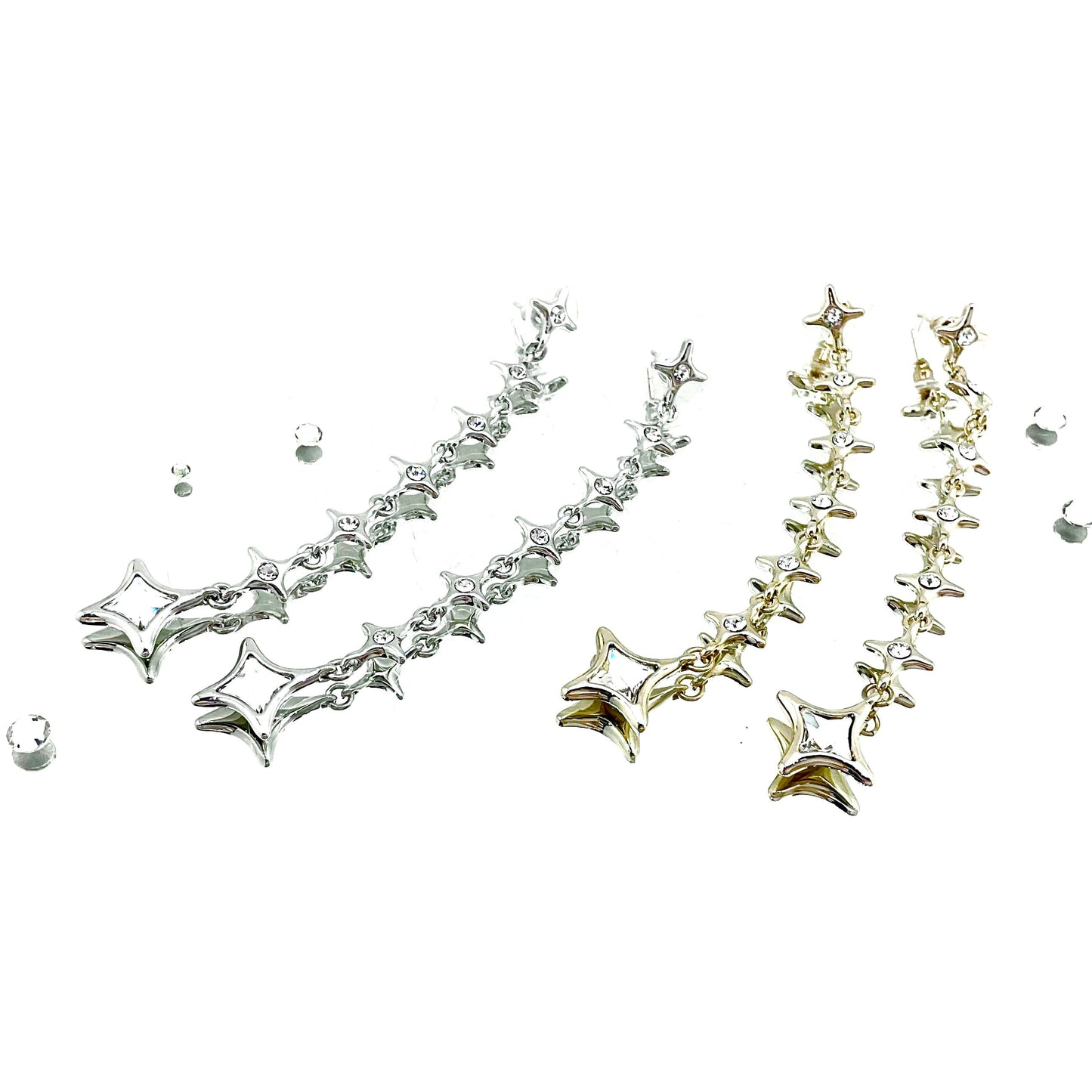 Four Pointed Star Shape Crystal Set