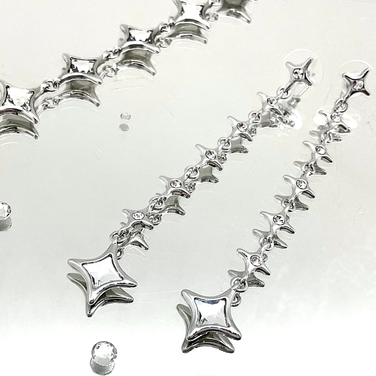 Four Pointed Star Shape Crystal Set