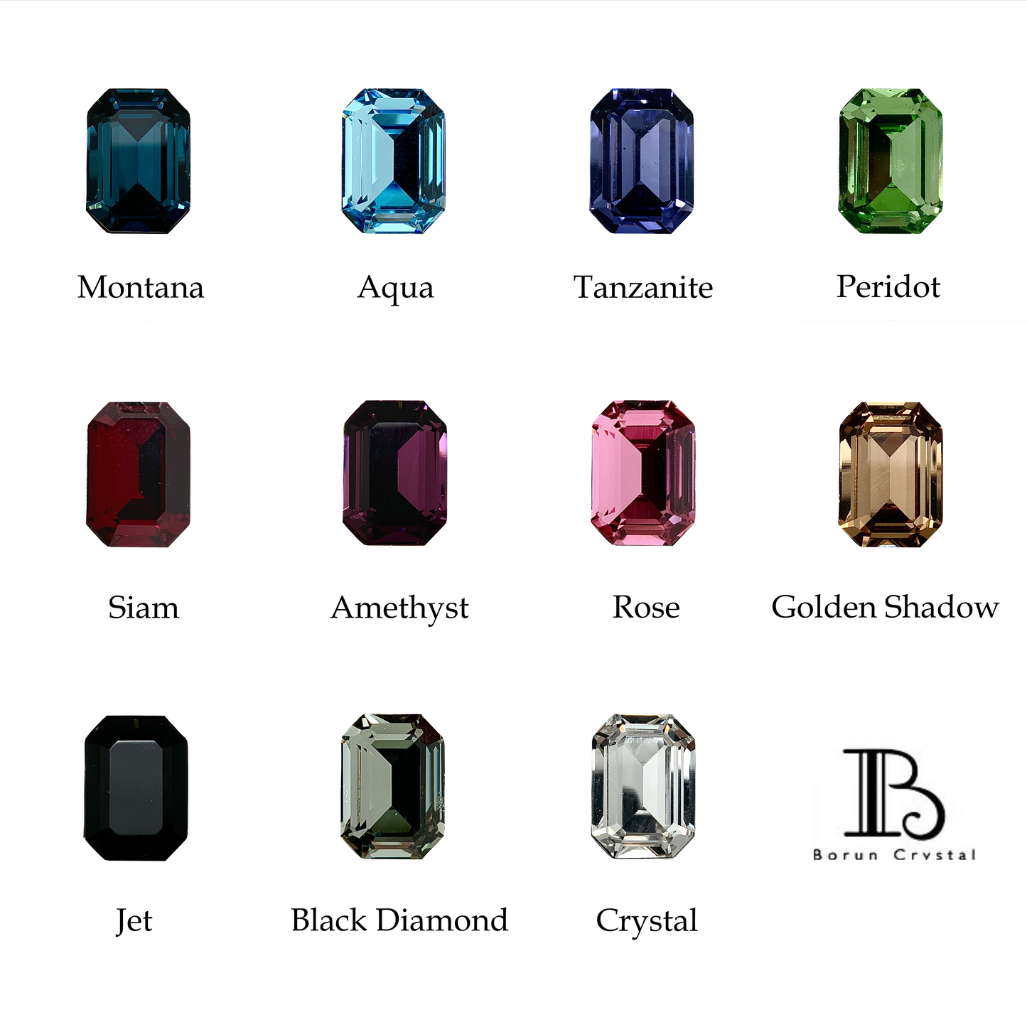 Emerald Cut Premium Crystal Set