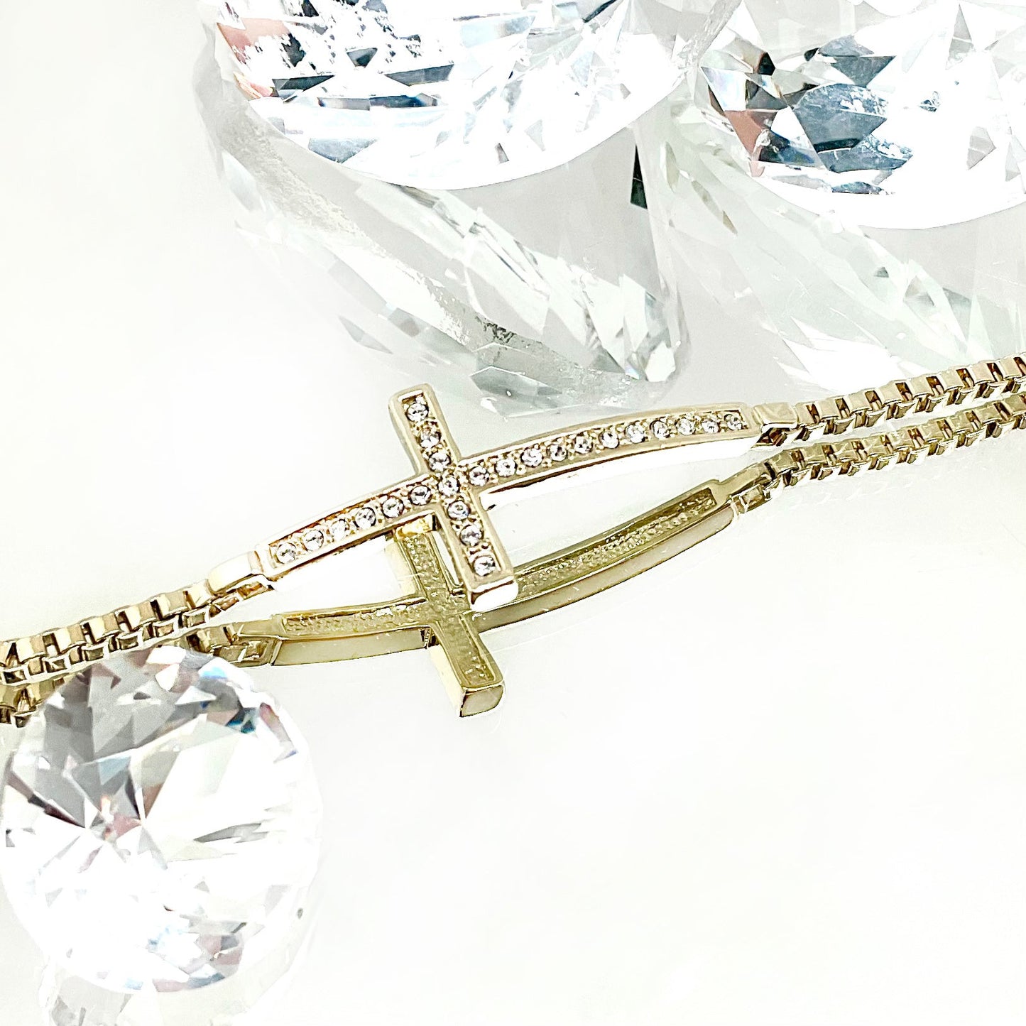 Crystal Thin Cross Bracelet