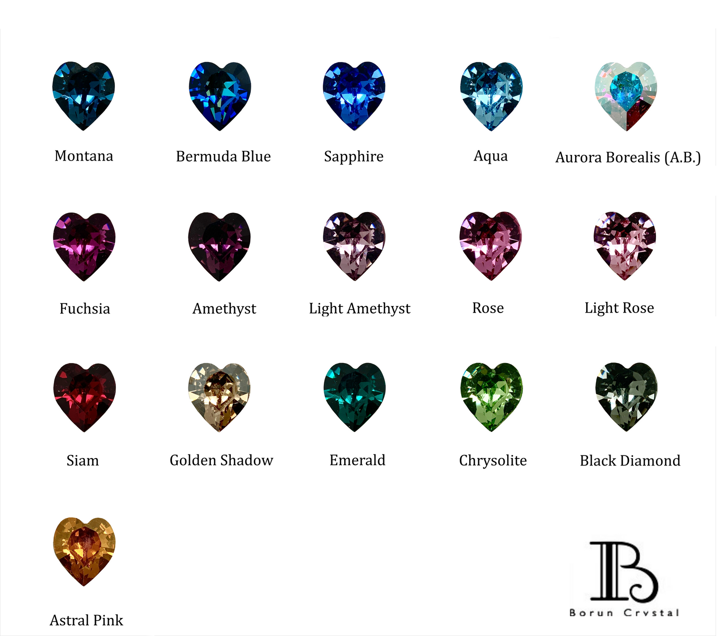 Medium Crystal Heart Set