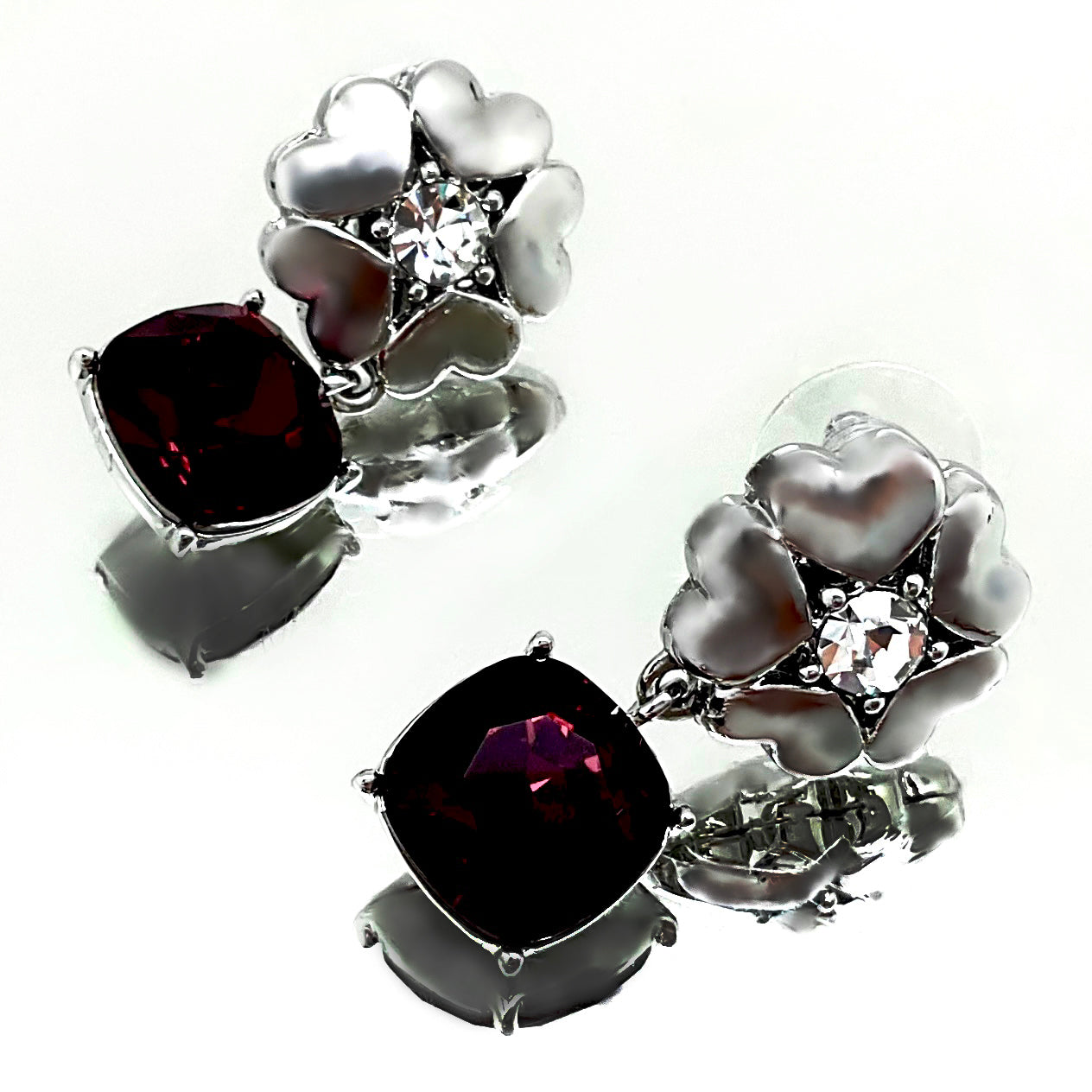 Cushion Cut Flower Crystal Set