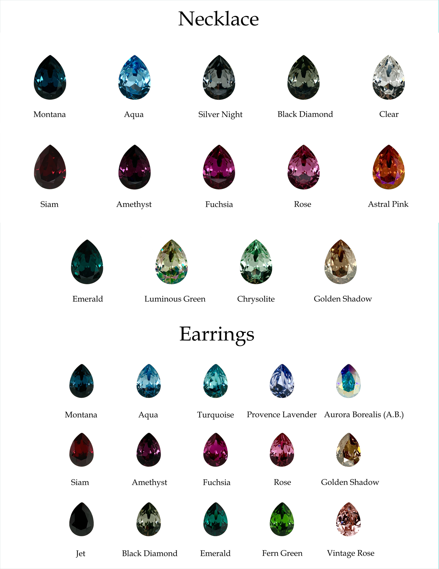 Premium Crystal Twisted Tear Set